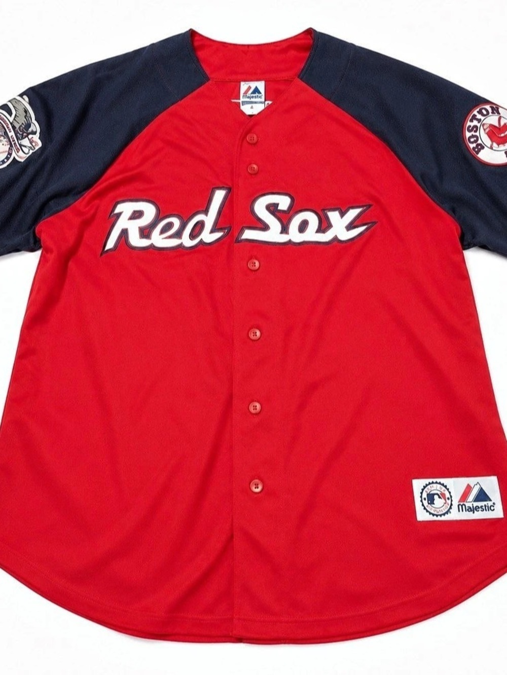 Vintage Majestic Boston Red Sox David Ortiz #34 Alternate Red Jersey Red & Blue